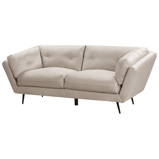 Sofá LENVIK Veludo Creme 3 lugares
