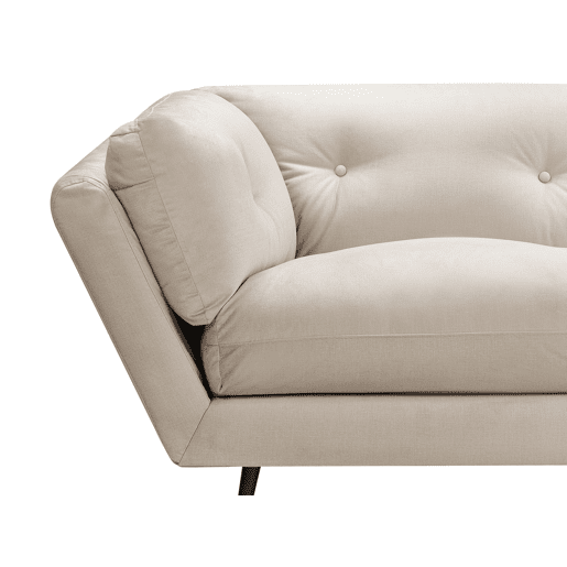 Sofá LENVIK Veludo Creme 3 lugares