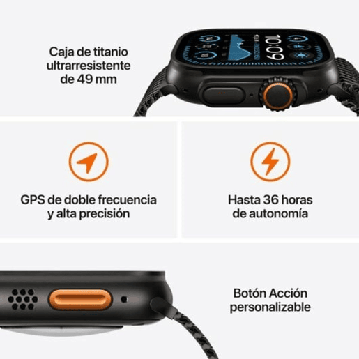 Smartwatch Apple Ultra 2 GPS + Cellular 49mm Preto 49 mm