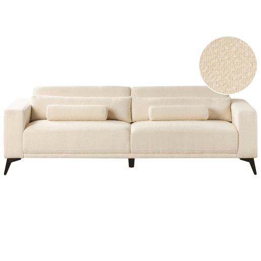 Beliani Sofá de 3 lugares Bouclé ANGE