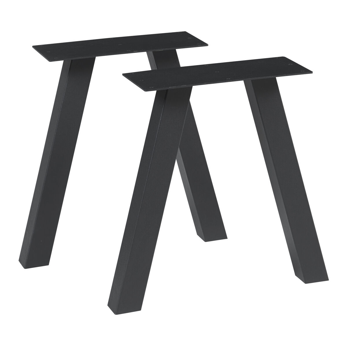 Set de 2 patas de mesa mariager forma de v acero 42x40cm - negro [en.casa]