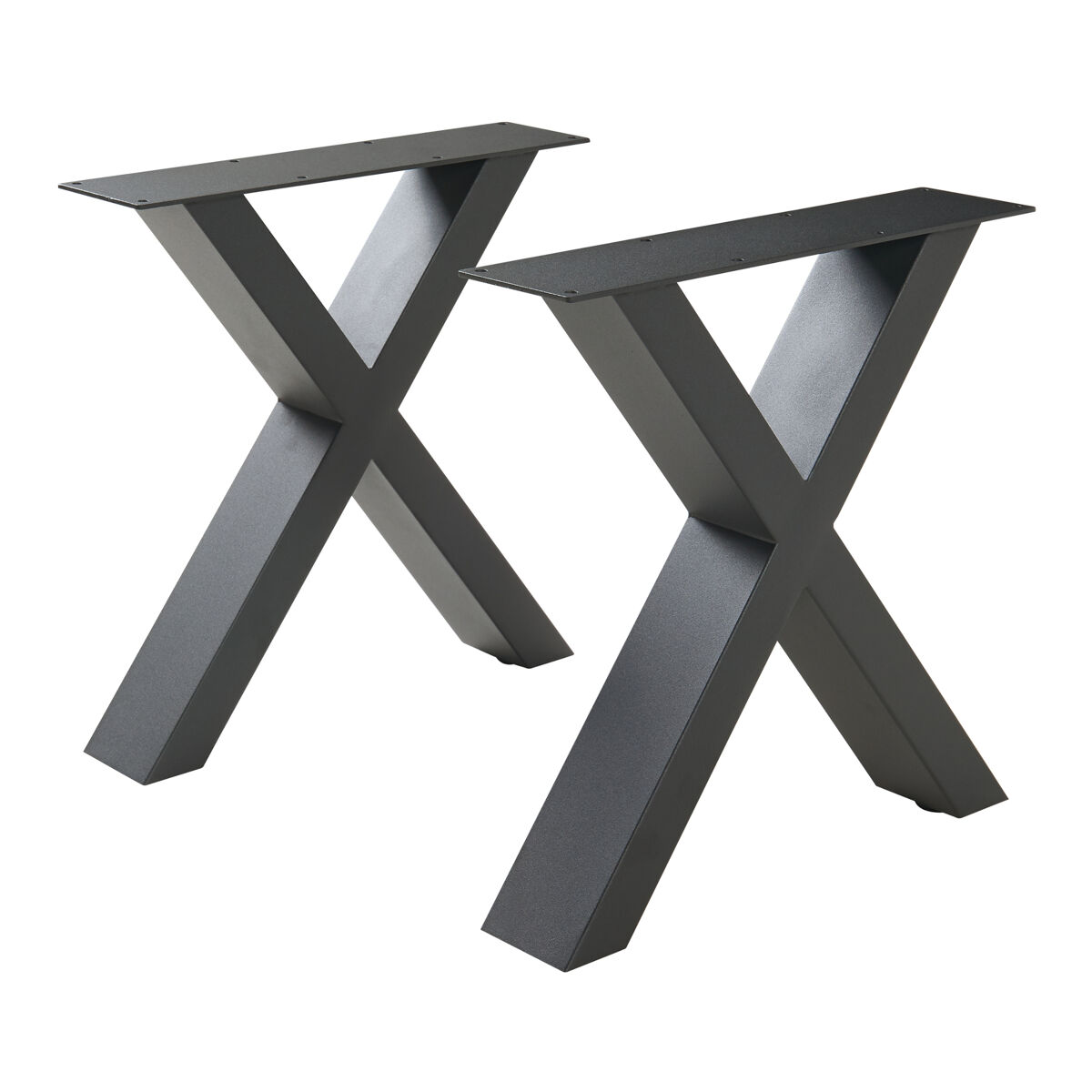 Set de 2 patas de mesa maribo forma de x acero 42x40cm - negro [en.casa]
