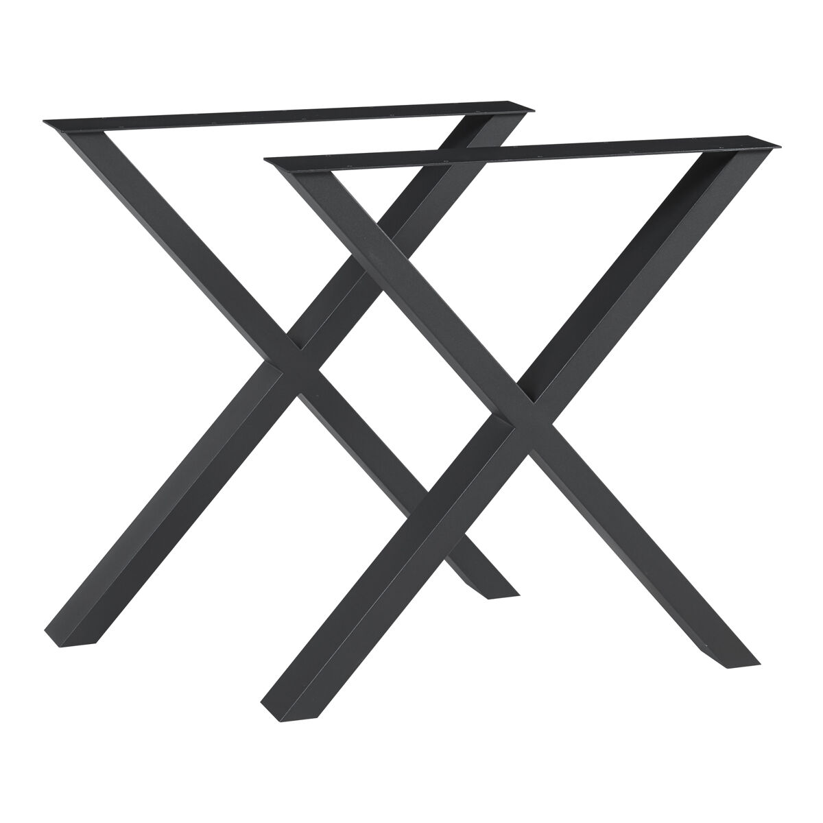 set de 2 patas de mesa greith forma de x acero 72x69cm - negro encasa