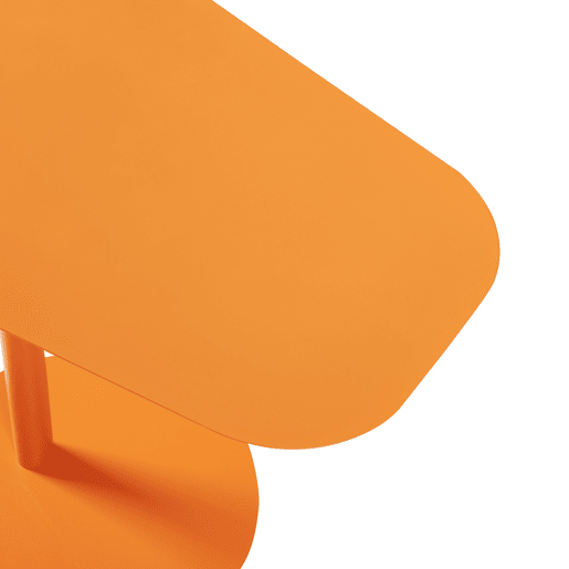 Mesa de apoio Nastätten trapezoidal interiorexterior em metal 50x50x38cm - Laranja en.casa