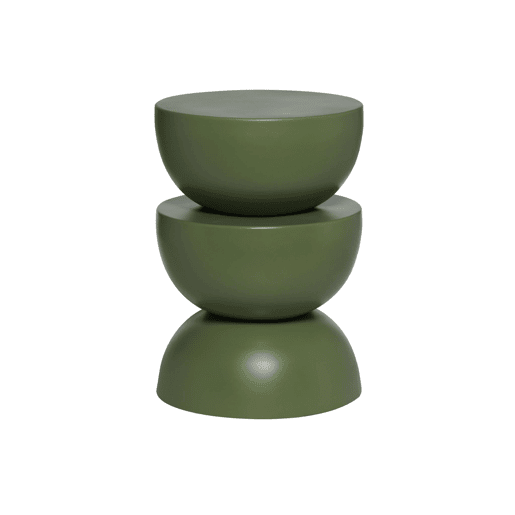 Mesa auxiliar, mesa de centro, mesa de cabeceira em metal, Coumba, Verde, 32x32x46.5 cm