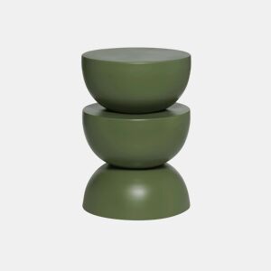 Mesa auxiliar, mesa de centro, mesa de cabeceira em metal, Coumba, Verde, 32x32x46.5 cm