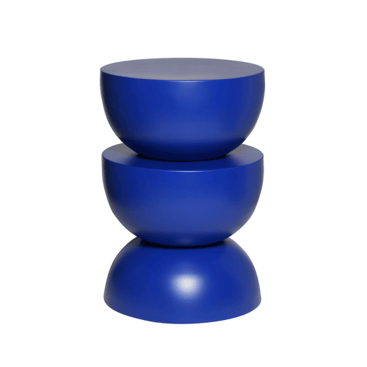 Mesa auxiliar, mesa de centro, mesa de cabeceira em metal, Coumba, Azul, 32x32x46.5 cm
