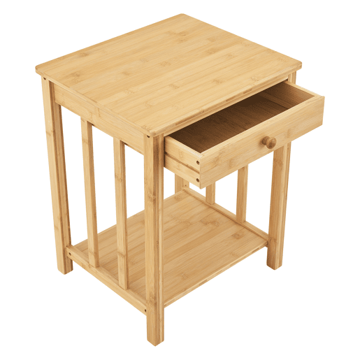 Conjunto de 2 mesas-de-cabeceira Ranua com gaveta em bambu 51x40x35 cm - Natural en.casa