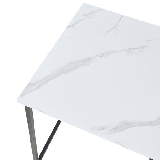 Conjunto de 3 mesas de encaixe Trollhättan aglomerado - Mármore branco en.casa