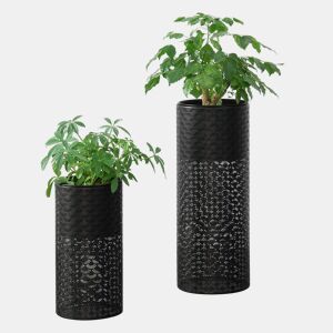 Conjunto de 2 x suportes para flores Virton - com plantador - suportes para plantas - Estilo decorativo - Metal - Preto en.casa
