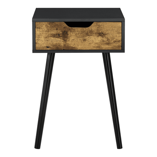 Conjunto de 2 mesas de apoio Östersund com gaveta 60x40x30 cm - PretoEfeito madeira escura en.casa