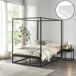 Cama con Baldaquín Kristianstad para Dosel + colchón Metal Cama con Baldaquín Kristianstad para Dosel + colchón Metal Negro