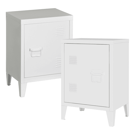 Conjunto de 2 mesas de cabeceira Inari pega esquerda e direita 57x40x30cm - Branco en.casa