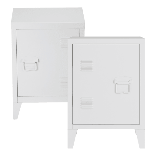 Conjunto de 2 mesas de cabeceira Inari pega esquerda e direita 57x40x30cm - Branco en.casa