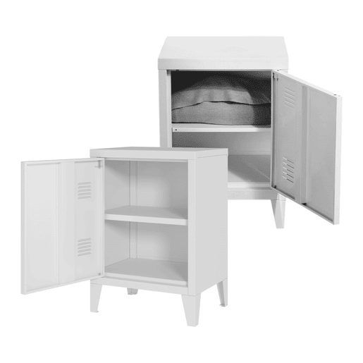 Conjunto de 2 mesas de cabeceira Inari pega esquerda e direita 57x40x30cm - Branco en.casa