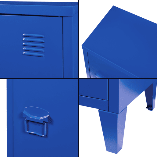 Mesa de cabeceira de aço Inari 57x40x30 cm - Azul en.casa