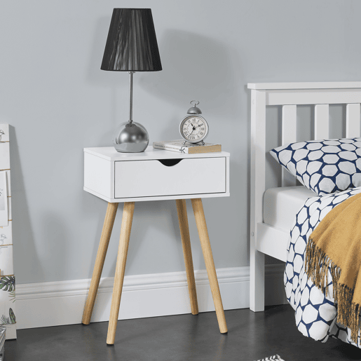 Conjunto de 2 mesas de apoio Östersund com gaveta 60x40x30 cm - Branco en.casa