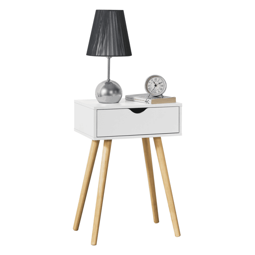 Conjunto de 2 mesas de apoio Östersund com gaveta 60x40x30 cm - Branco en.casa