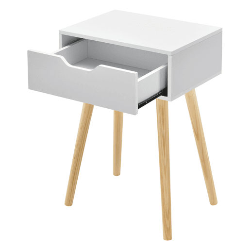 Conjunto de 2 mesas de apoio Östersund com gaveta 60x40x30 cm - Branco en.casa