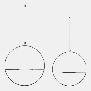 Conjunto de 2x cabides para plantas Opsterland metal 130 x 30 cm preto en.casa