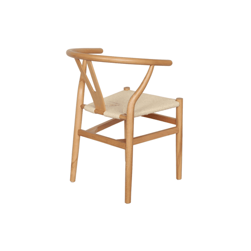 Cadeira de madeira com assento de corda, set de 2, Cecile, Natural, 54.5x53x76 cm