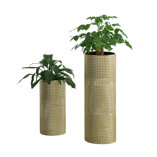 Conjunto de 2 suportes para flores Lüttich - com plantador - suportes para plantas - estilo decorativo - metal - dourado e preto en.casa