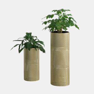 Conjunto de 2 suportes para flores Lüttich - com plantador - suportes para plantas - estilo decorativo - metal - dourado e preto en.casa