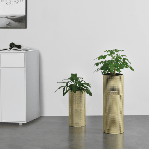 Conjunto de 2 suportes para flores Lüttich - com plantador - suportes para plantas - estilo decorativo - metal - dourado e preto en.casa