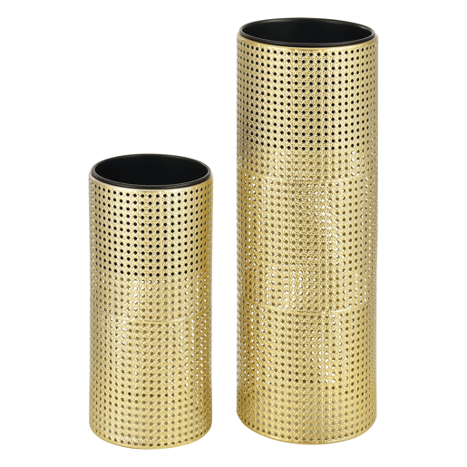 Conjunto de 2 suportes para flores Lüttich - com plantador - suportes para plantas - estilo decorativo - metal - dourado e preto en.casa