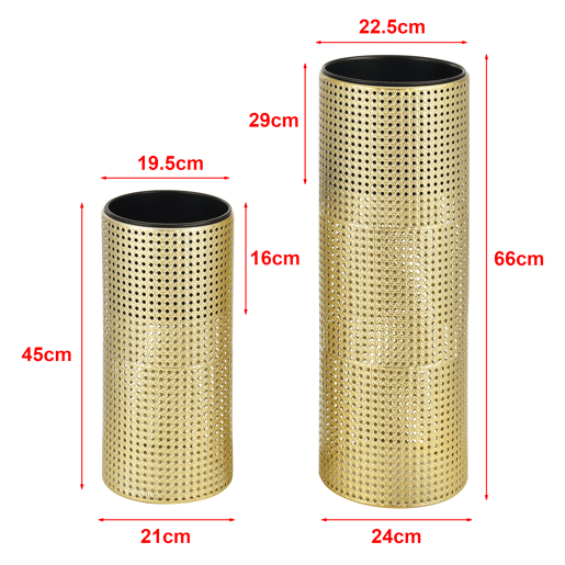 Conjunto de 2 suportes para flores Lüttich - com plantador - suportes para plantas - estilo decorativo - metal - dourado e preto en.casa