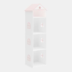 Estante infantil Vipsali em forma de casa MDF 140x40x35cm - Branco  Rosa en.casa