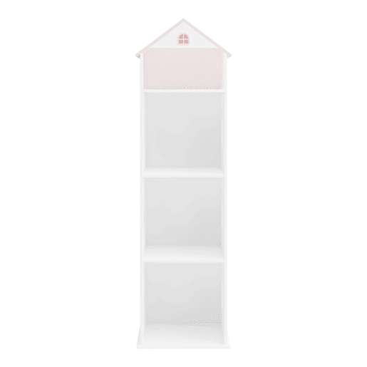 Estante infantil Vipsali em forma de casa MDF 140x40x35cm - Branco  Rosa en.casa