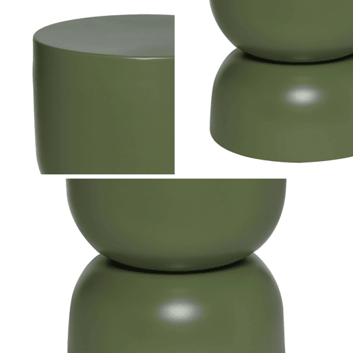 Mesa de apoio, mesa lateral, mesa de cabeceira metal, Madi, Verde, 32x32x42 cm