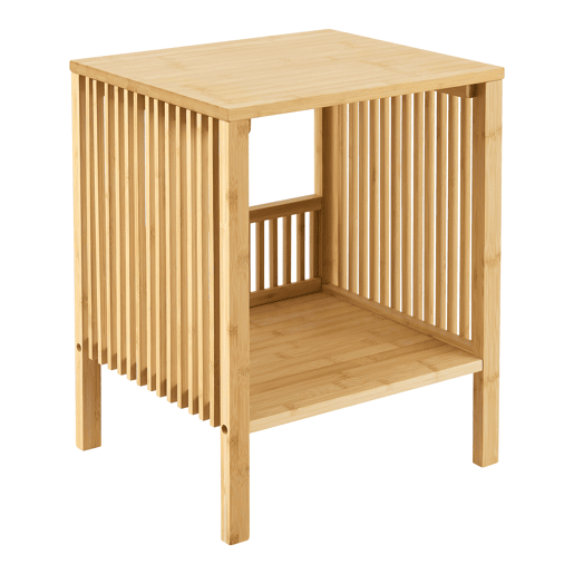 Conjunto de 2 mesas de apoio Varde multifuncionais bambu 50x39x33cm - Natural en.casa