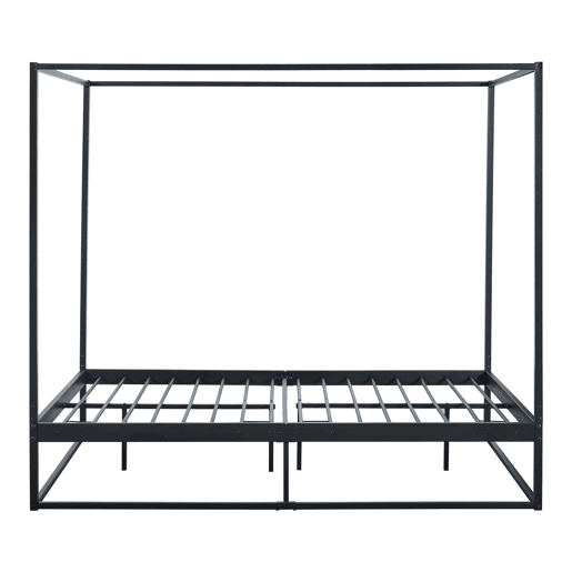 Cama de dossel Kristianstad com dossel de metal 120x200cm - Preto en.casa