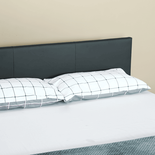 Corium Cama moderna em pele sintética Albacete - com colchão de espuma fria (140 x 200) (cinzento escuro)