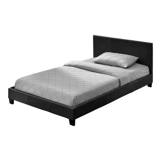 Corium Cama moderna em pele sintética Albacete - com colchão de espuma fria (140 x 200) (preto)