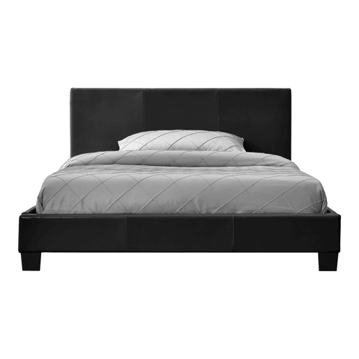 Corium Cama moderna em pele sintética Albacete - com colchão de espuma fria (140 x 200) (preto)