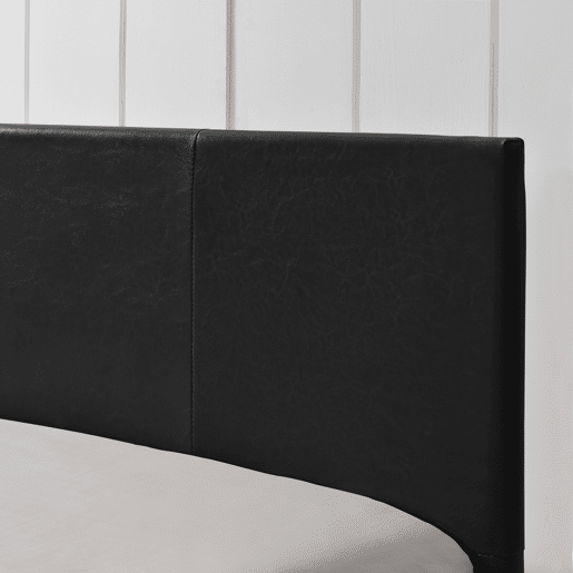 Corium Cama moderna em pele sintética Albacete - com colchão de espuma fria (140 x 200) (preto)
