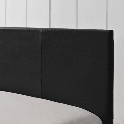Corium Cama moderna em pele sintética Albacete - com colchão de espuma fria (160 x 200) (preto)