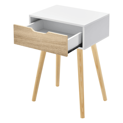 Conjunto de 2 mesas de apoio Östersund com gaveta 60x40x30 cm - Efeito brancocarvalho en.casa