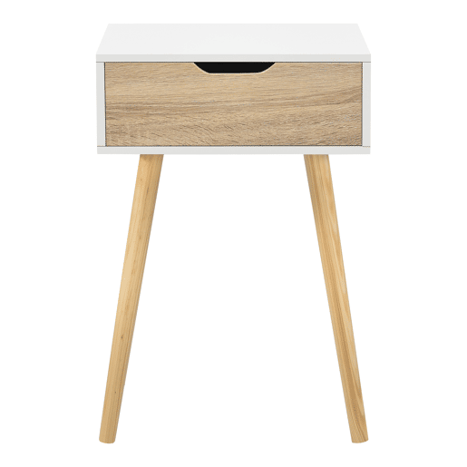 Conjunto de 2 mesas de apoio Östersund com gaveta 60x40x30 cm - Efeito brancocarvalho en.casa