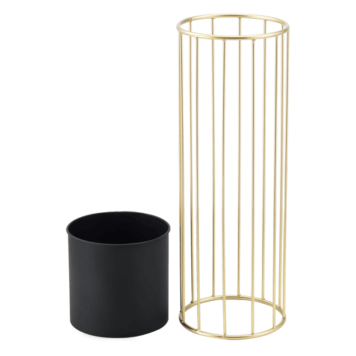 Conjunto de 2 suportes para plantas Mortsel - metal 46 x 22 x 22 x 22 cm e 70 x 25 x 25 x 25 cm - Preto e dourado en.casa Conjunto de 2 suportes para plantas Mortsel - metal 46 x 22 x 22 x 22 cm e 70 x 25 x 25 x 25 cm - Preto e dourado en.casa