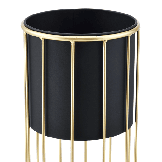 Conjunto de 2 suportes para plantas Mortsel - metal 46 x 22 x 22 x 22 cm e 70 x 25 x 25 x 25 cm - Preto e dourado en.casa Conjunto de 2 suportes para plantas Mortsel - metal 46 x 22 x 22 x 22 cm e 70 x 25 x 25 x 25 cm - Preto e dourado en.casa