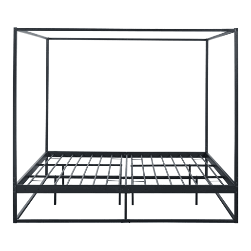 Cama de dossel Kristianstad com dossel de metal 180x200cm - Preto en.casa