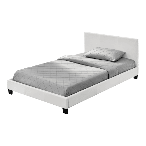 Corium Cama moderna em pele sintética Albacete - com colchão de espuma fria (140 x 200) (branco)