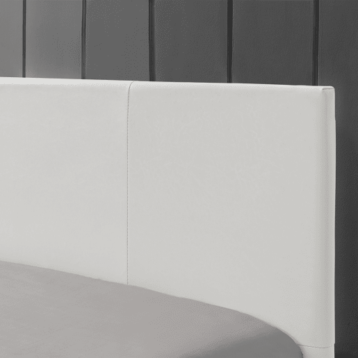 Corium Cama moderna em pele sintética Albacete - com colchão de espuma fria (140 x 200) (branco)