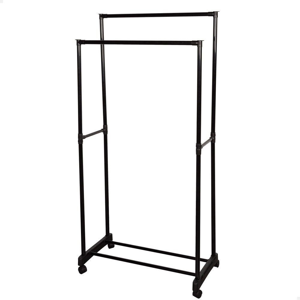 Max home burro ropa doble altura con zapatero y ruedas 75x40x157 cm