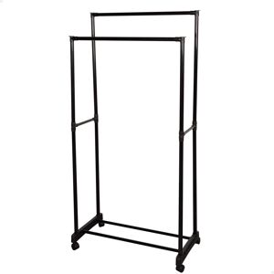 Max Home Burro de roupa altura dupla com sapateira e rodas 75x40x157 cm