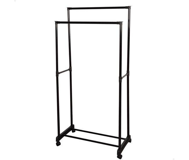 Max home burro ropa doble altura con zapatero y ruedas 75x40x157 cm